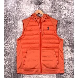 Eastside Golf Hoodie XXL Mens Orange Puffed Padded Full Zip Vest